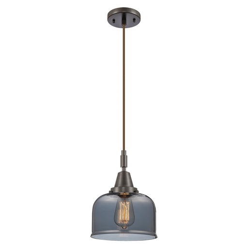 Innovations Caden Bell 1Lt 8" Cord Mini Pendant, Bronze/Smoke - 447-1P-OB-G73
