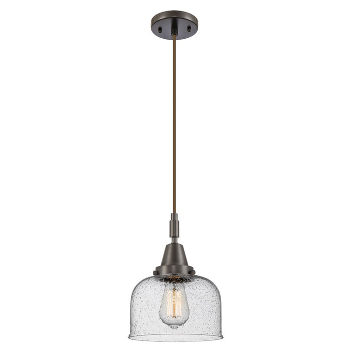 Innovations Caden Bell 1Lt 8" Cord Mini Pendant, Bronze/Seedy - 447-1P-OB-G74
