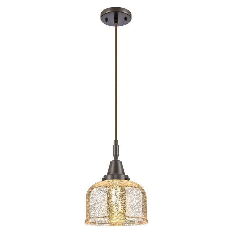 Innovations Caden Bell 1Lt 8" Cord Mini Pendant, Bronze/Silver - 447-1P-OB-G78