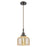 Innovations Caden Bell 1Lt 8" Cord Mini Pendant, Bronze/Silver - 447-1P-OB-G78