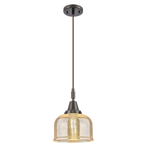 Innovations Caden Bell 1Lt 8" Cord Mini Pendant, Bronze/Silver - 447-1P-OB-G78