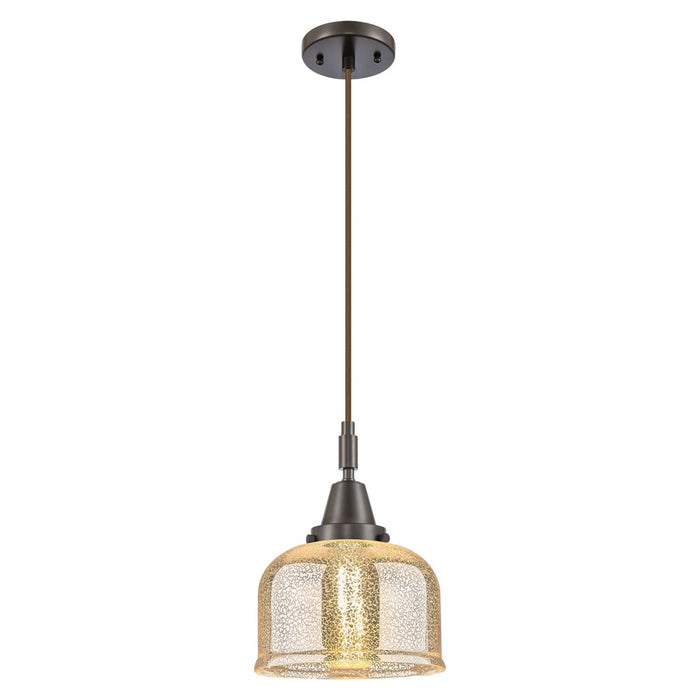 Innovations Caden Bell 1Lt 8" Cord Mini Pendant, Bronze/Silver - 447-1P-OB-G78