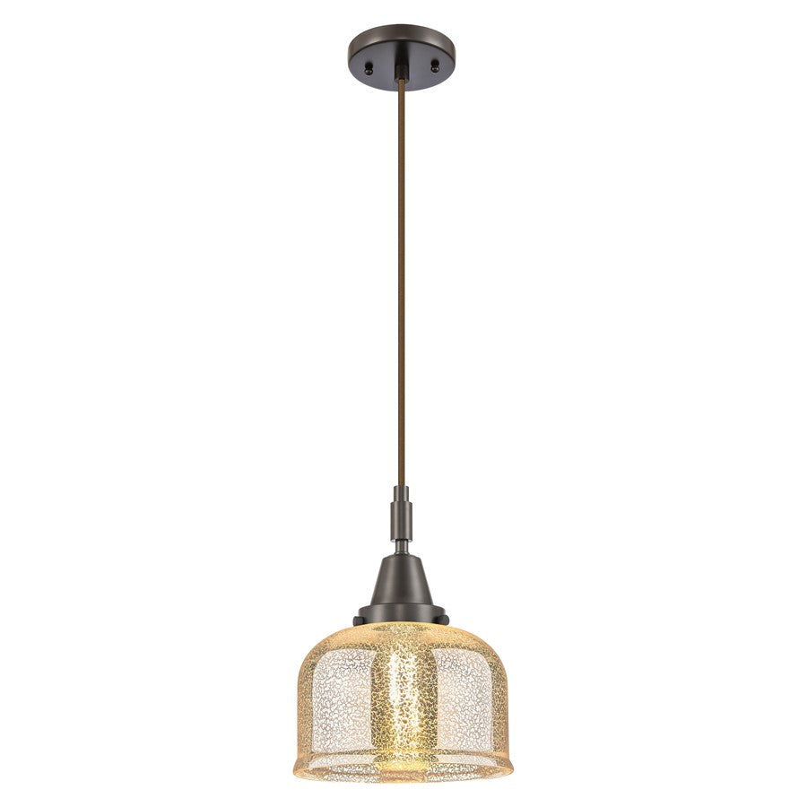 Innovations Caden Bell 1Lt 8" Cord Mini Pendant, Bronze/Silver - 447-1P-OB-G78