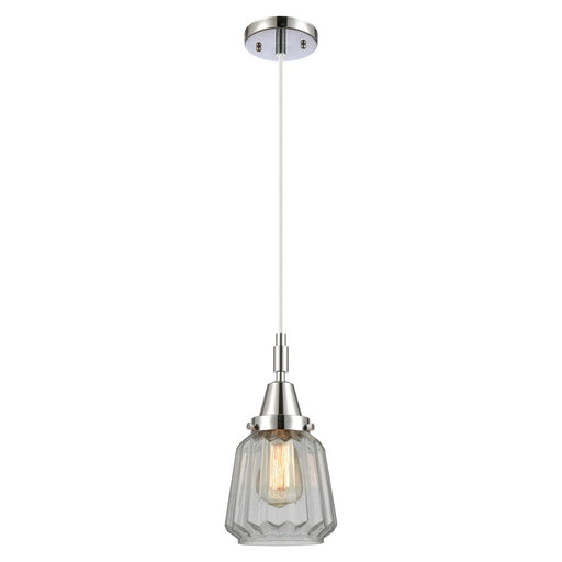 Innovations Caden Chatham 7" Cord Mini Pendant, Chrome/Clear - 447-1P-PC-G142