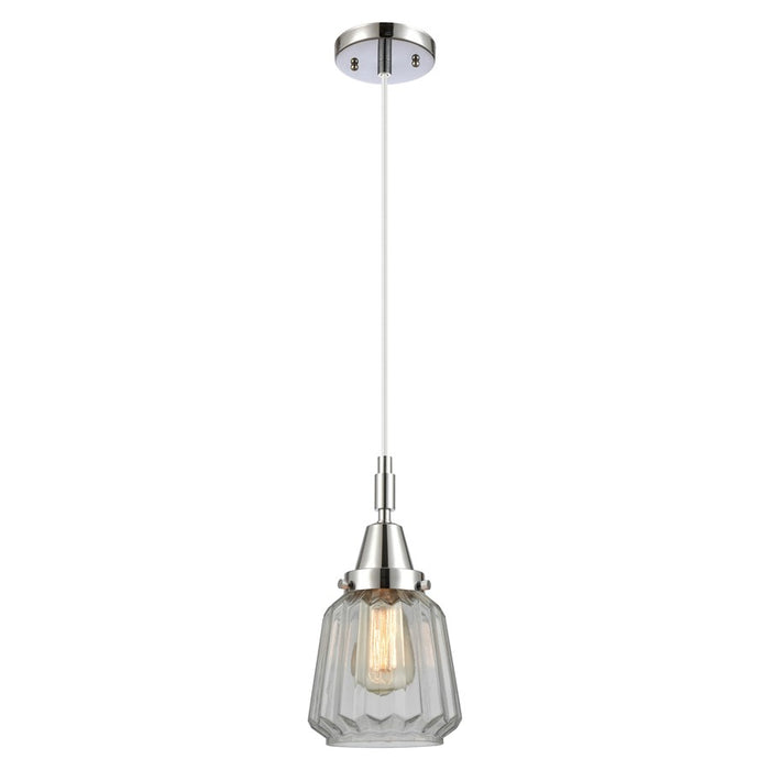 Innovations Caden Chatham 7" Cord Mini Pendant, Chrome/Clear - 447-1P-PC-G142
