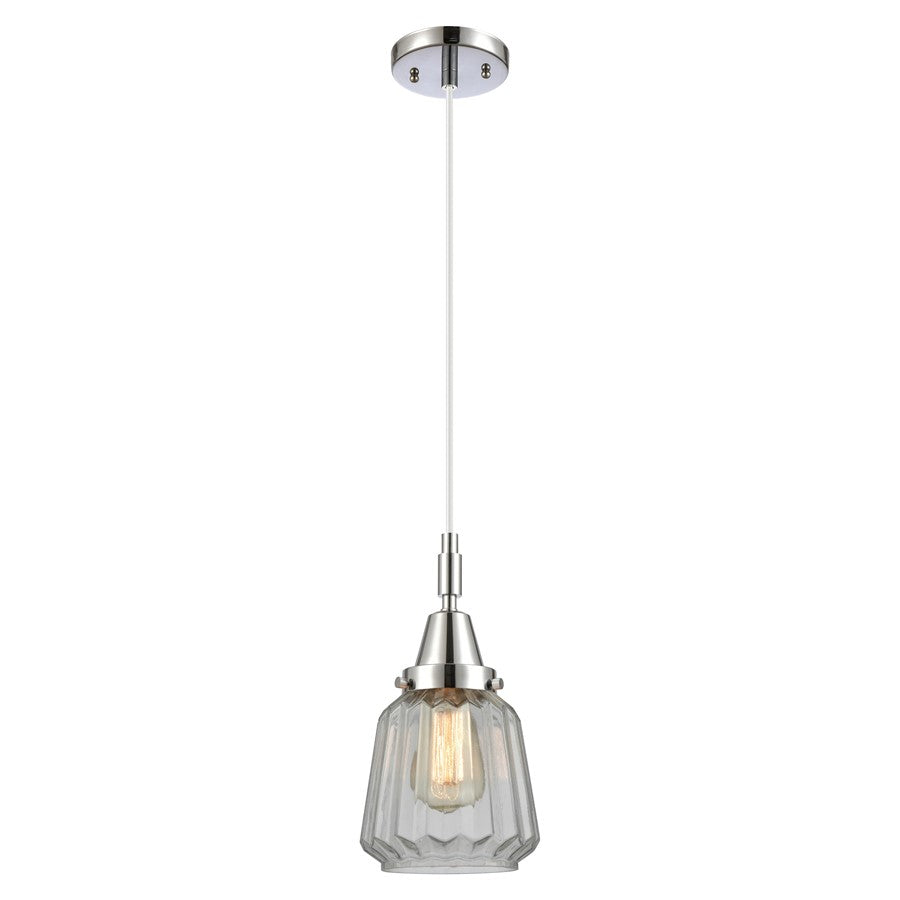 Innovations Caden Chatham 7" Cord Mini Pendant, Chrome/Clear - 447-1P-PC-G142