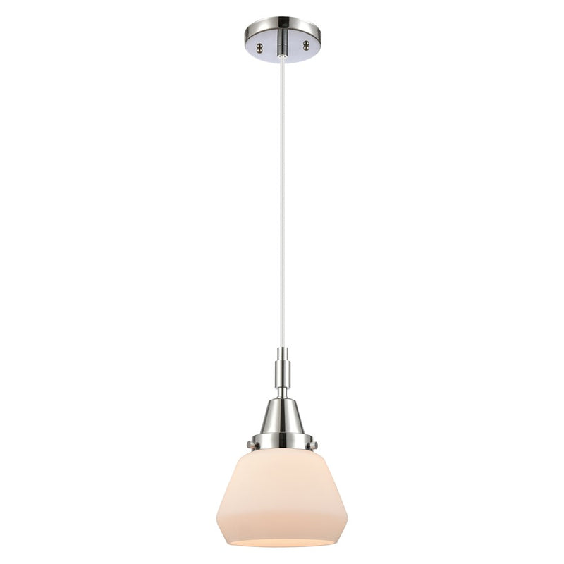 Innovations Caden Fulton 1Lt 7" Cord Mini Pendant, Chrome/White - 447-1P-PC-G171