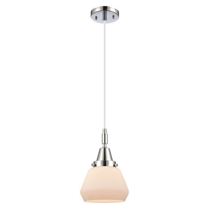 Innovations Caden Fulton 1Lt 7" Cord Mini Pendant, Chrome/White - 447-1P-PC-G171