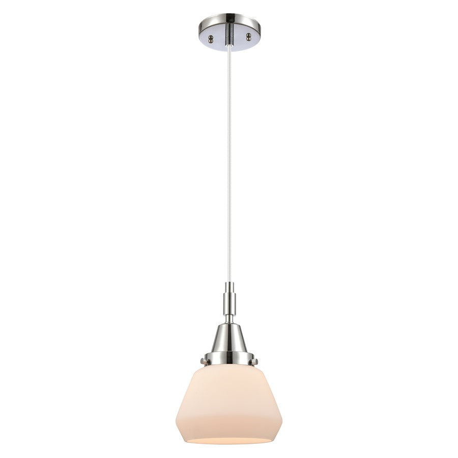 Innovations Caden Fulton 1Lt 7" Cord Mini Pendant, Chrome/White - 447-1P-PC-G171