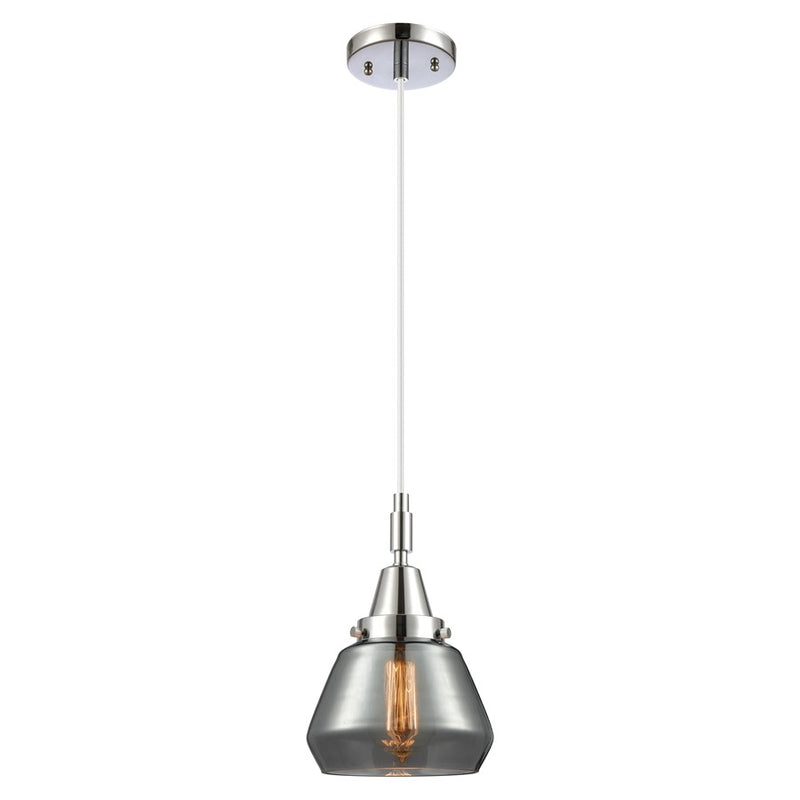 Innovations Caden Fulton 1Lt 7" Cord Mini Pendant, Chrome/Smoke - 447-1P-PC-G173
