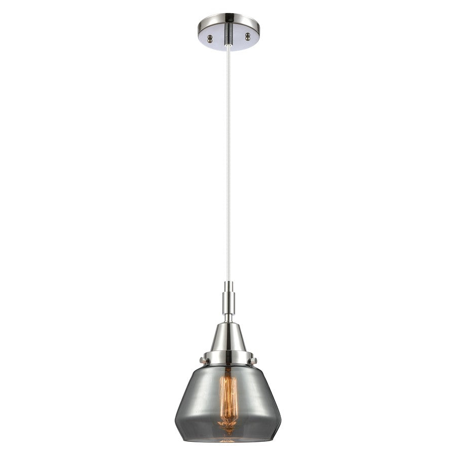 Innovations Caden Fulton 1Lt 7" Cord Mini Pendant, Chrome/Smoke - 447-1P-PC-G173