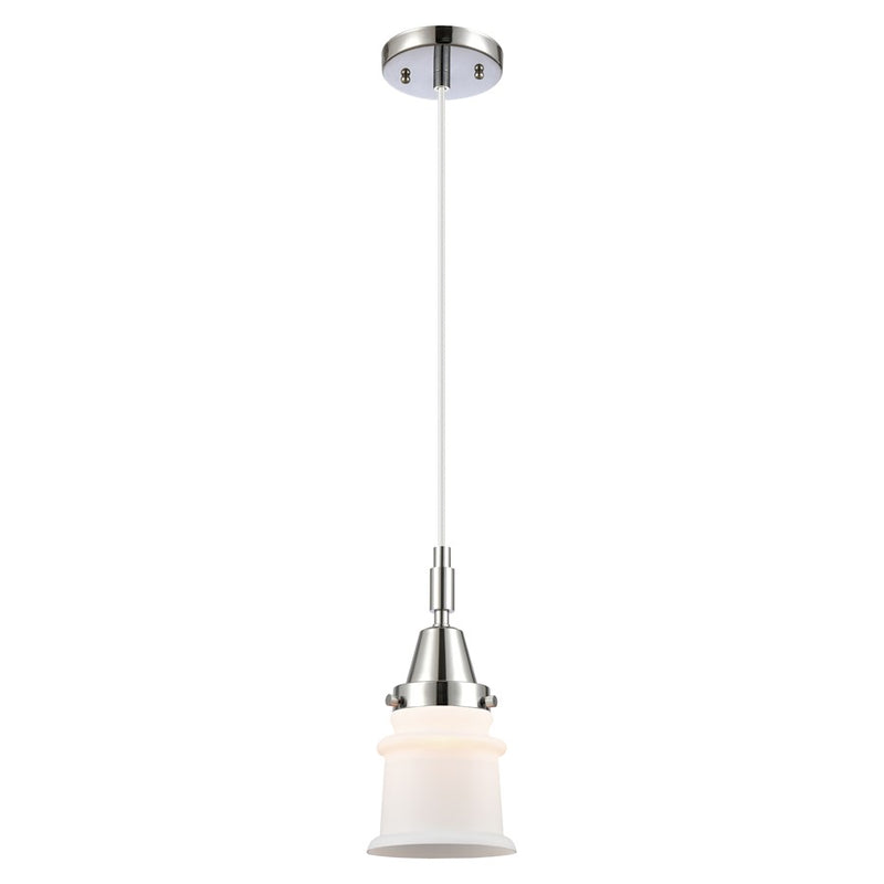 Innovations Caden Canton 5" Cord Mini Pendant, Chrome/White - 447-1P-PC-G181S