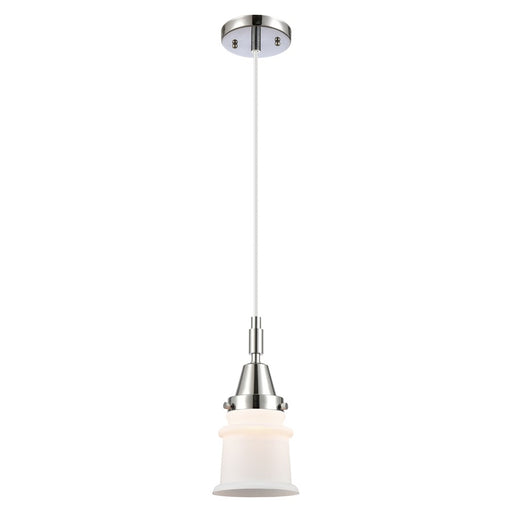 Innovations Caden Canton 5" Cord Mini Pendant, Chrome/White - 447-1P-PC-G181S