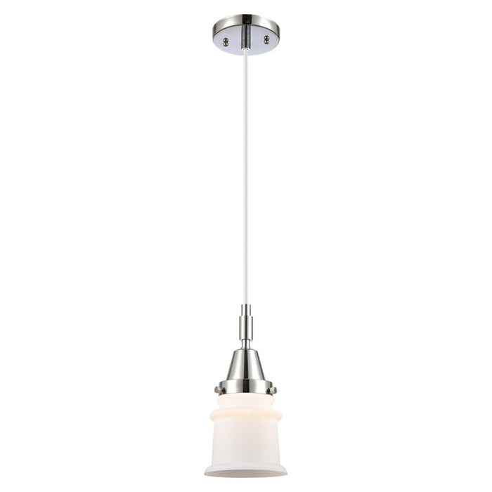 Innovations Caden Canton 5" Cord Mini Pendant, Chrome/White - 447-1P-PC-G181S