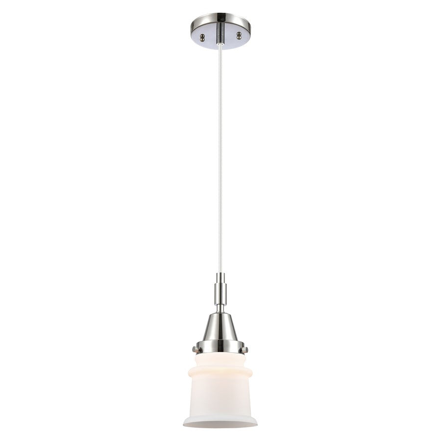 Innovations Caden Canton 5" Cord Mini Pendant, Chrome/White - 447-1P-PC-G181S