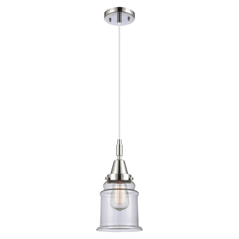 Innovations Caden Canton 1Lt 6" Cord Mini Pendant, Chrome/Clear - 447-1P-PC-G182