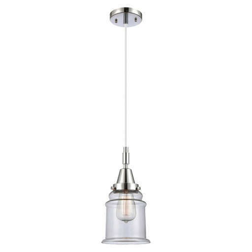 Innovations Caden Canton 1Lt 6" Cord Mini Pendant, Chrome/Clear - 447-1P-PC-G182