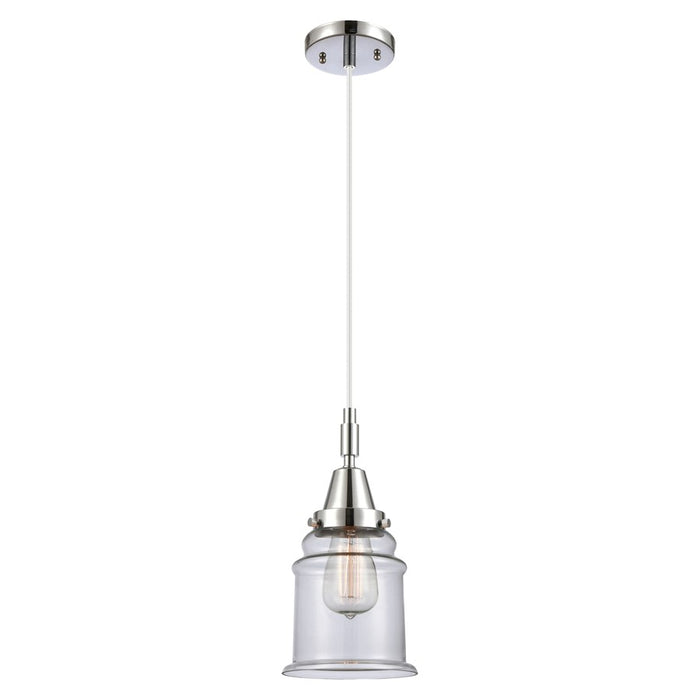 Innovations Caden Canton 1Lt 6" Cord Mini Pendant, Chrome/Clear - 447-1P-PC-G182