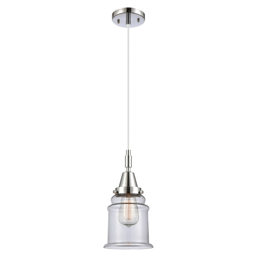 Innovations Caden Canton 1Lt 6" Cord Mini Pendant, Chrome/Clear - 447-1P-PC-G182