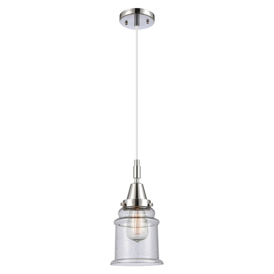 Innovations Caden Canton 1Lt 6" Cord Mini Pendant, Chrome/Seedy - 447-1P-PC-G184
