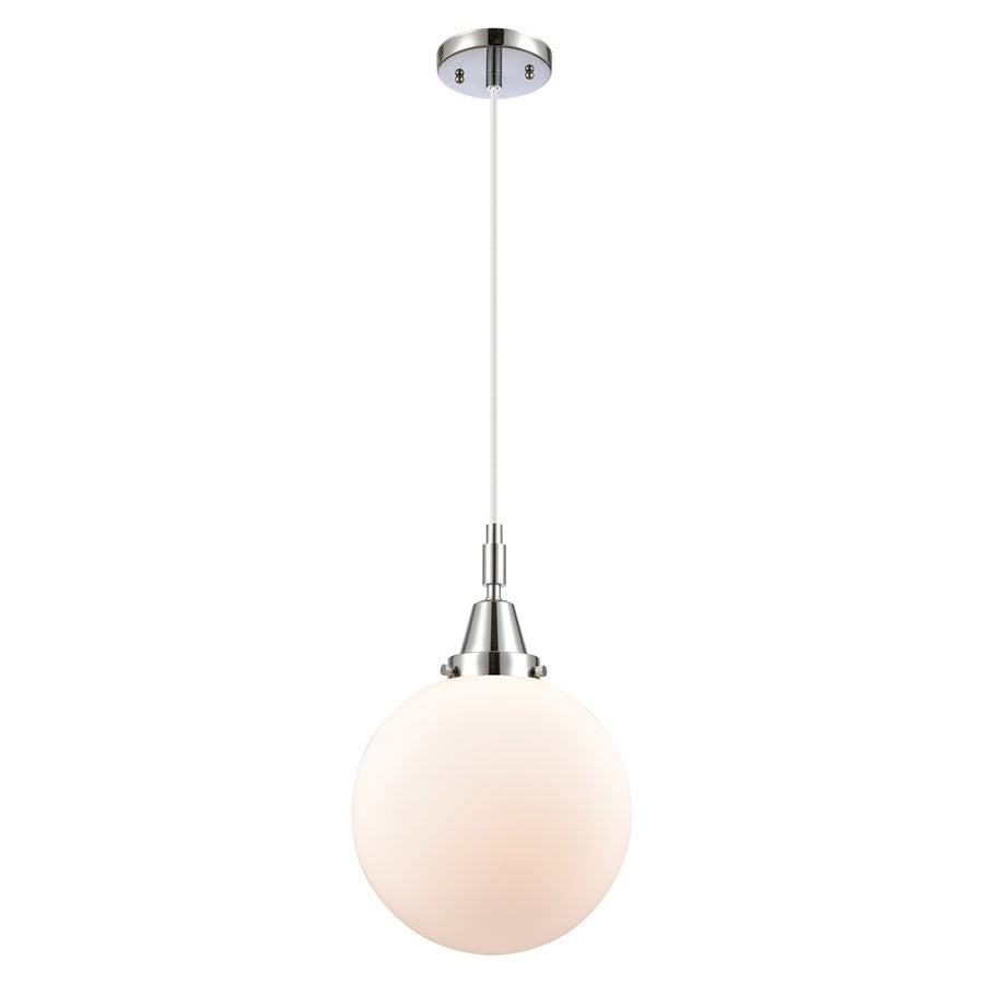 Innovations Caden Beacon 10" Cord Mini Pendant, Chrome/White - 447-1P-PC-G201-10