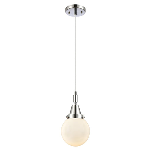 Innovations Caden Beacon 6" Cord Mini Pendant, Chrome/White - 447-1P-PC-G201-6