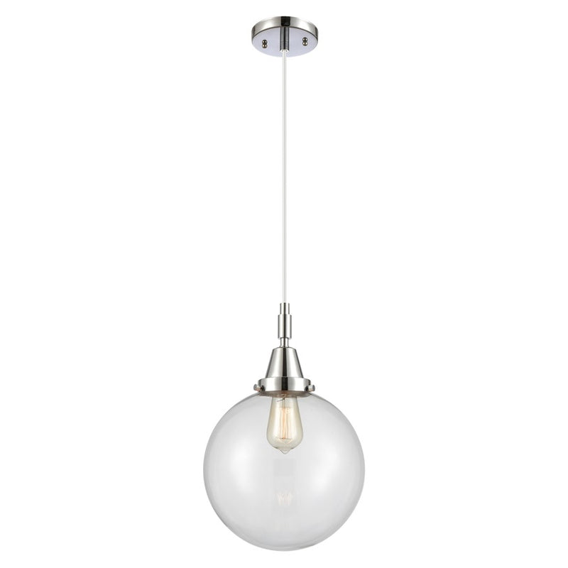 Innovations Caden Beacon 10" Cord Mini Pendant, Chrome/Clear - 447-1P-PC-G202-10