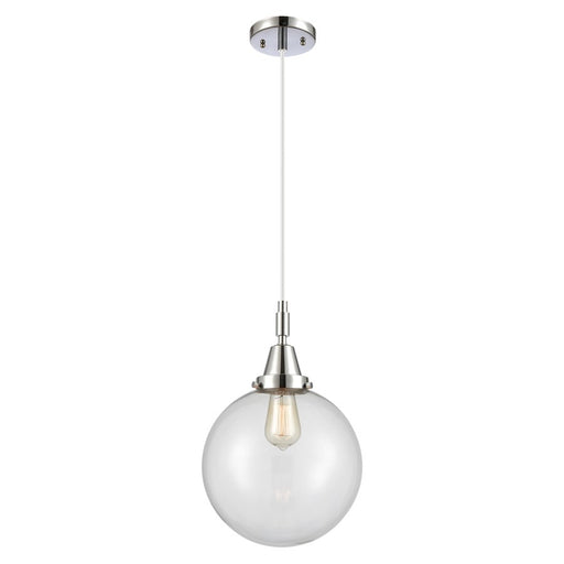 Innovations Caden Beacon 10" Cord Mini Pendant, Chrome/Clear - 447-1P-PC-G202-10