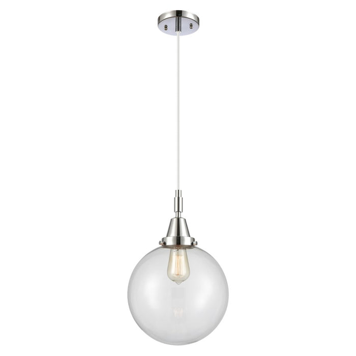 Innovations Caden Beacon 10" Cord Mini Pendant, Chrome/Clear - 447-1P-PC-G202-10