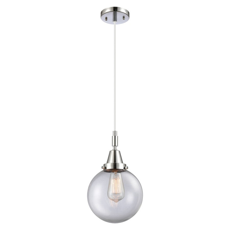 Innovations Caden Beacon 8" Cord Mini Pendant, Chrome/Clear - 447-1P-PC-G202-8