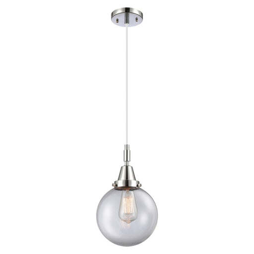 Innovations Caden Beacon 8" Cord Mini Pendant, Chrome/Clear - 447-1P-PC-G202-8