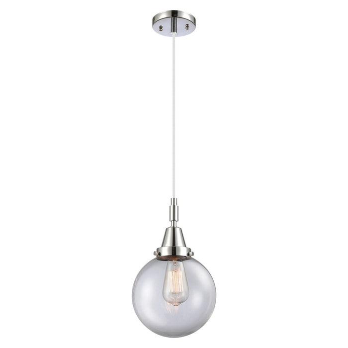 Innovations Caden Beacon 8" Cord Mini Pendant, Chrome/Clear - 447-1P-PC-G202-8