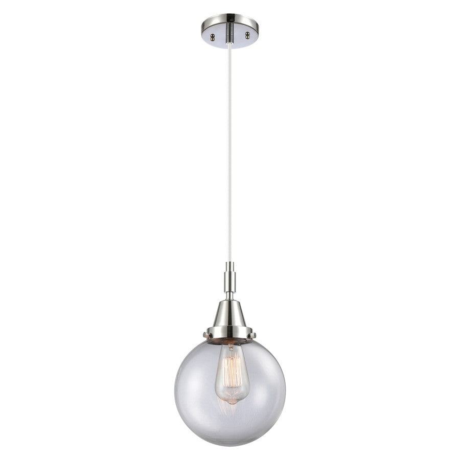 Innovations Caden Beacon 8" Cord Mini Pendant, Chrome/Clear - 447-1P-PC-G202-8