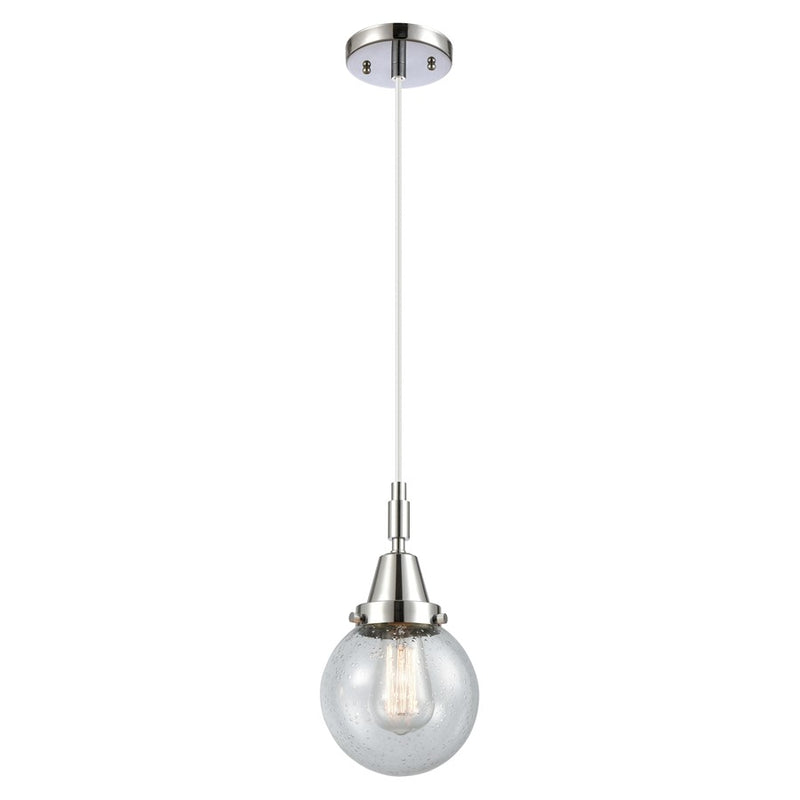 Innovations Caden Beacon 6" Cord Mini Pendant, Chrome/Seedy - 447-1P-PC-G204-6