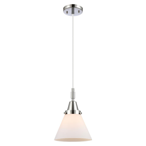Innovations Caden Cone 1Lt 8" Cord Mini Pendant, Chrome/White - 447-1P-PC-G41