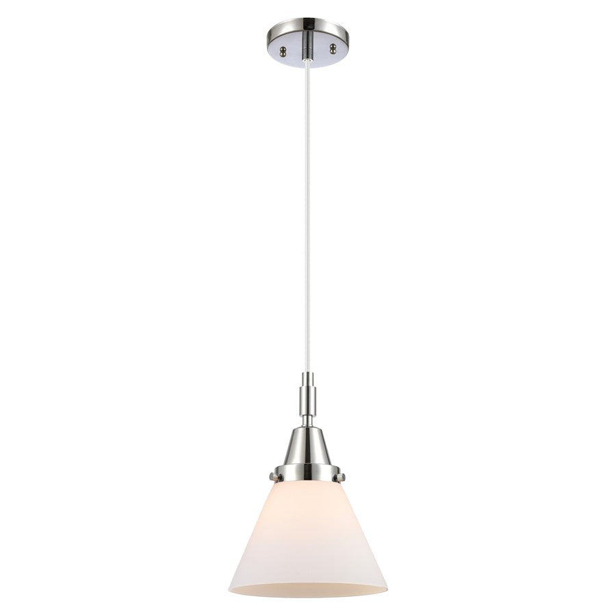 Innovations Caden Cone 1Lt 8" Cord Mini Pendant, Chrome/White - 447-1P-PC-G41