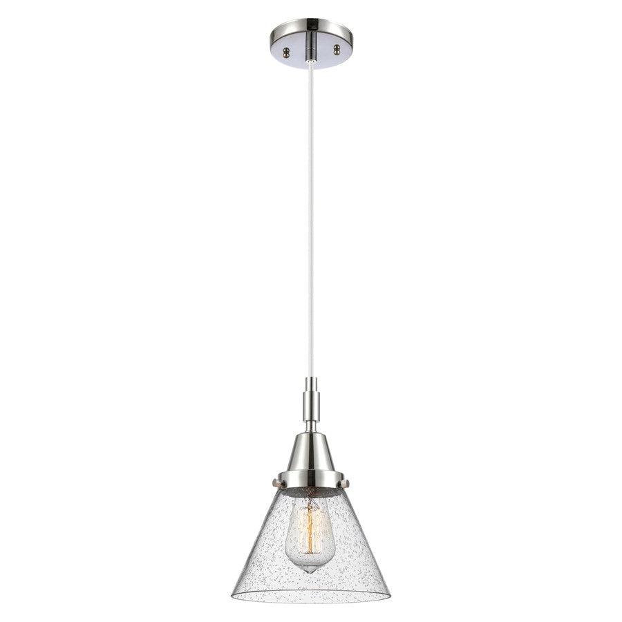 Innovations Caden Cone 1Lt 8" Cord Mini Pendant, Chrome/Seedy - 447-1P-PC-G44