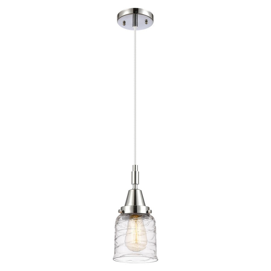 Innovations Caden Bell 5" Cord Mini Pendant, Chrome/Clear Deco - 447-1P-PC-G513