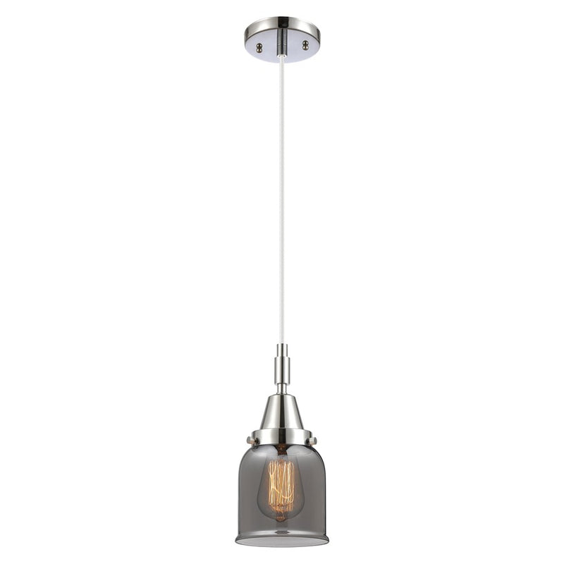 Innovations Caden Bell 1Lt 5" Cord Mini Pendant, Chrome/Smoke - 447-1P-PC-G53