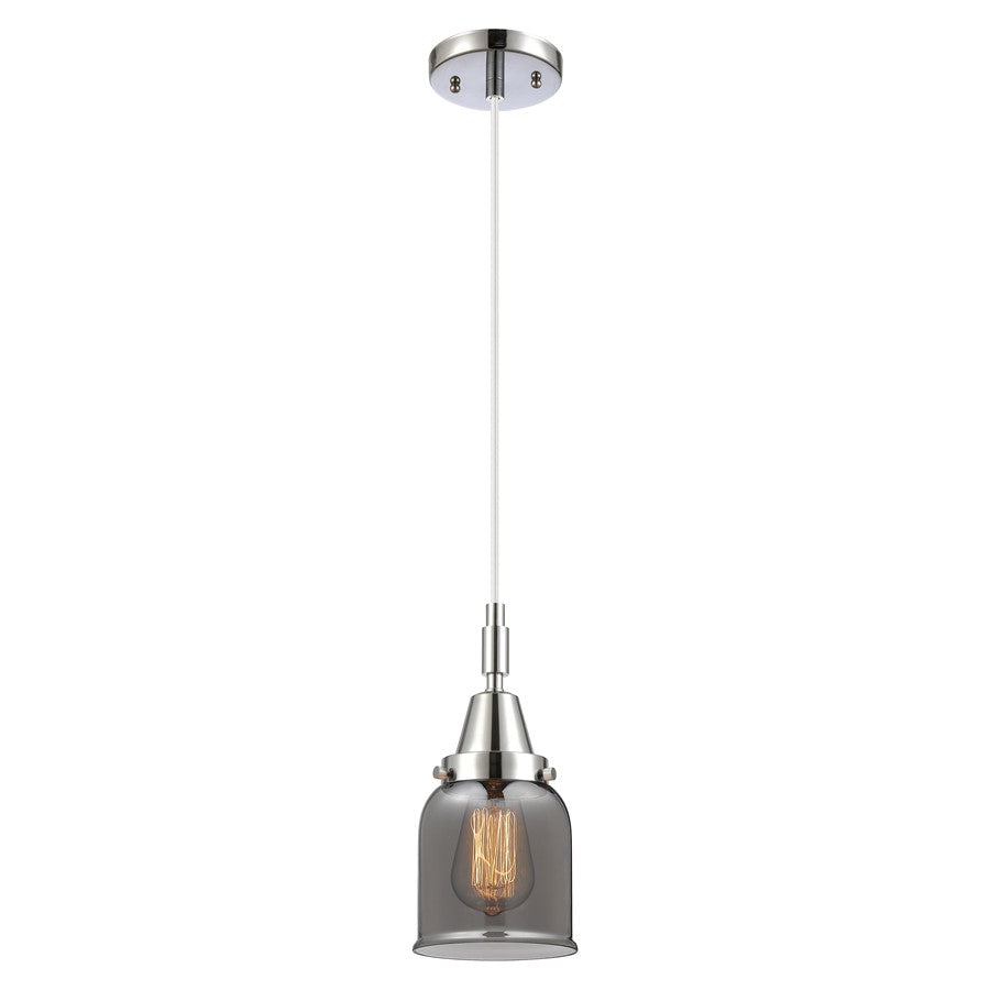 Innovations Caden Bell 1Lt 5" Cord Mini Pendant, Chrome/Smoke - 447-1P-PC-G53