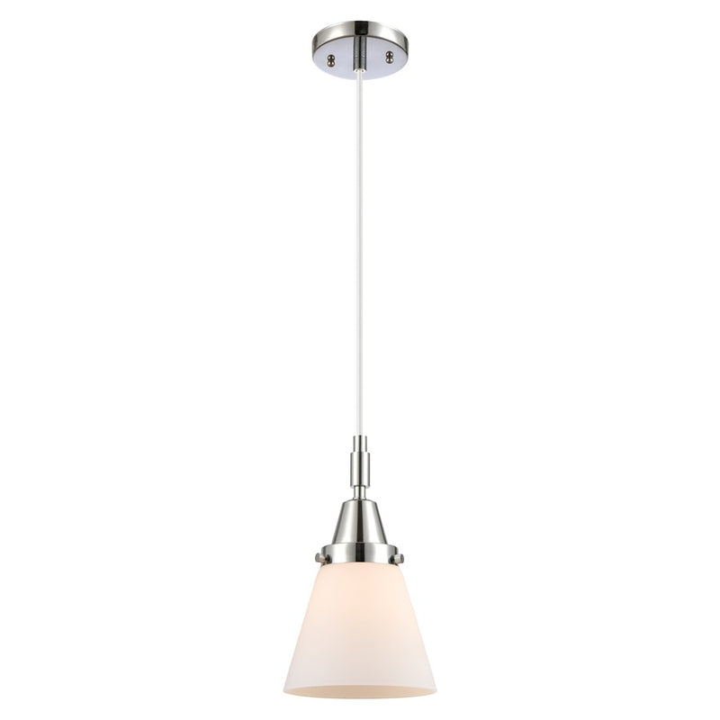 Innovations Caden Cone 1Lt 6" Cord Mini Pendant, Chrome/White - 447-1P-PC-G61