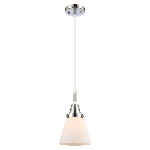 Innovations Caden Cone 1Lt 6" Cord Mini Pendant, Chrome/White - 447-1P-PC-G61