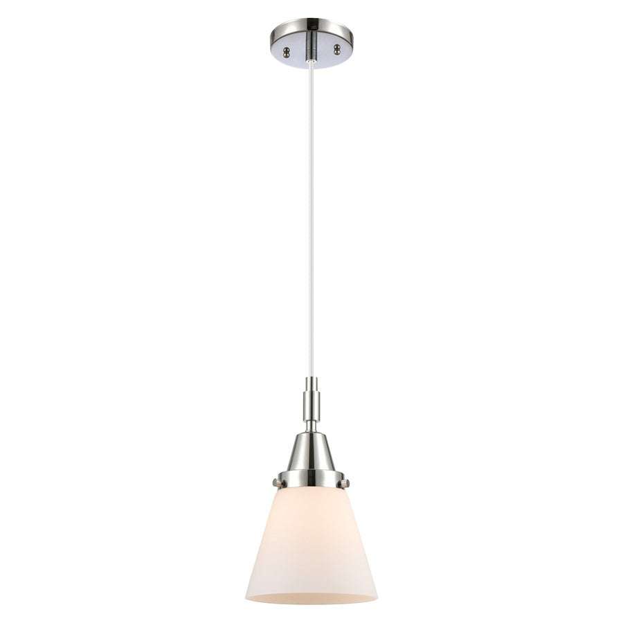 Innovations Caden Cone 1Lt 6" Cord Mini Pendant, Chrome/White - 447-1P-PC-G61