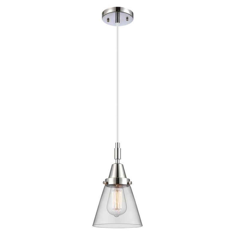 Innovations Caden Cone 1Lt 6" Cord Mini Pendant, Chrome/Clear - 447-1P-PC-G62