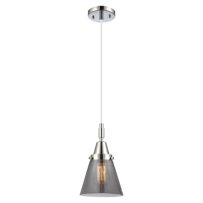 Innovations Caden Cone 1Lt 6" Cord Mini Pendant, Chrome/Smoke