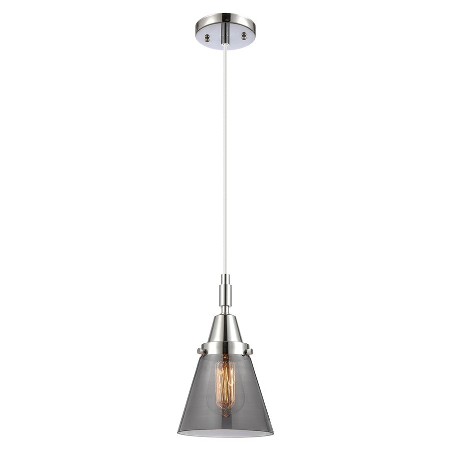 Innovations Caden Cone 1Lt 6" Cord Mini Pendant, Chrome/Smoke