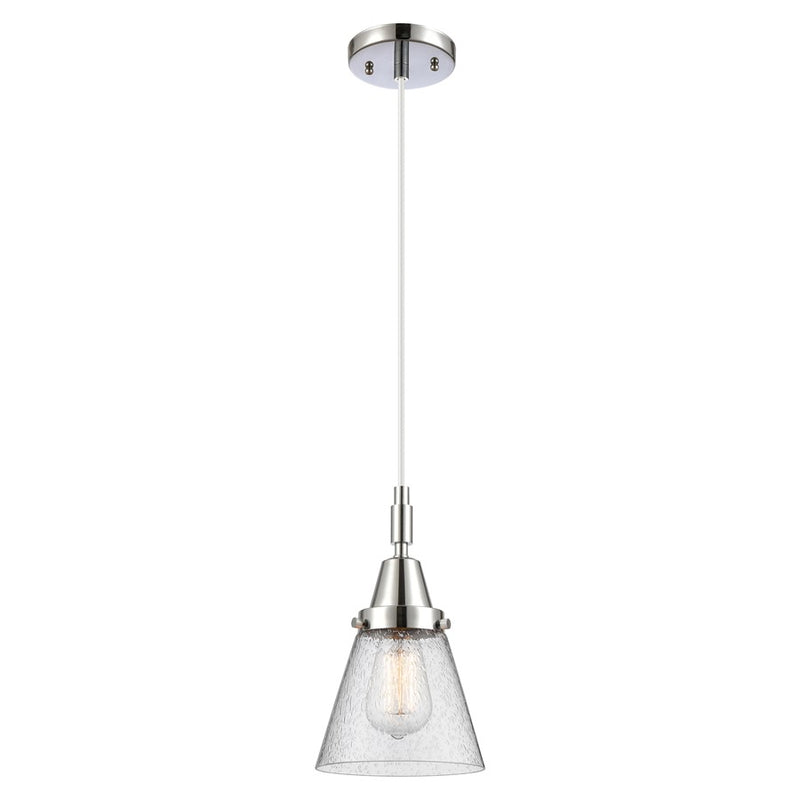 Innovations Caden Cone 1Lt 6" Cord Mini Pendant, Chrome/Seedy - 447-1P-PC-G64