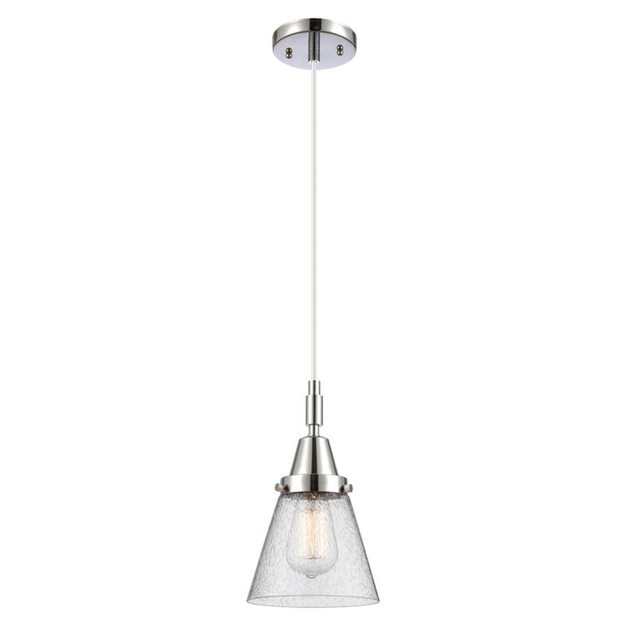 Innovations Caden Cone 1Lt 6" Cord Mini Pendant, Chrome/Seedy - 447-1P-PC-G64