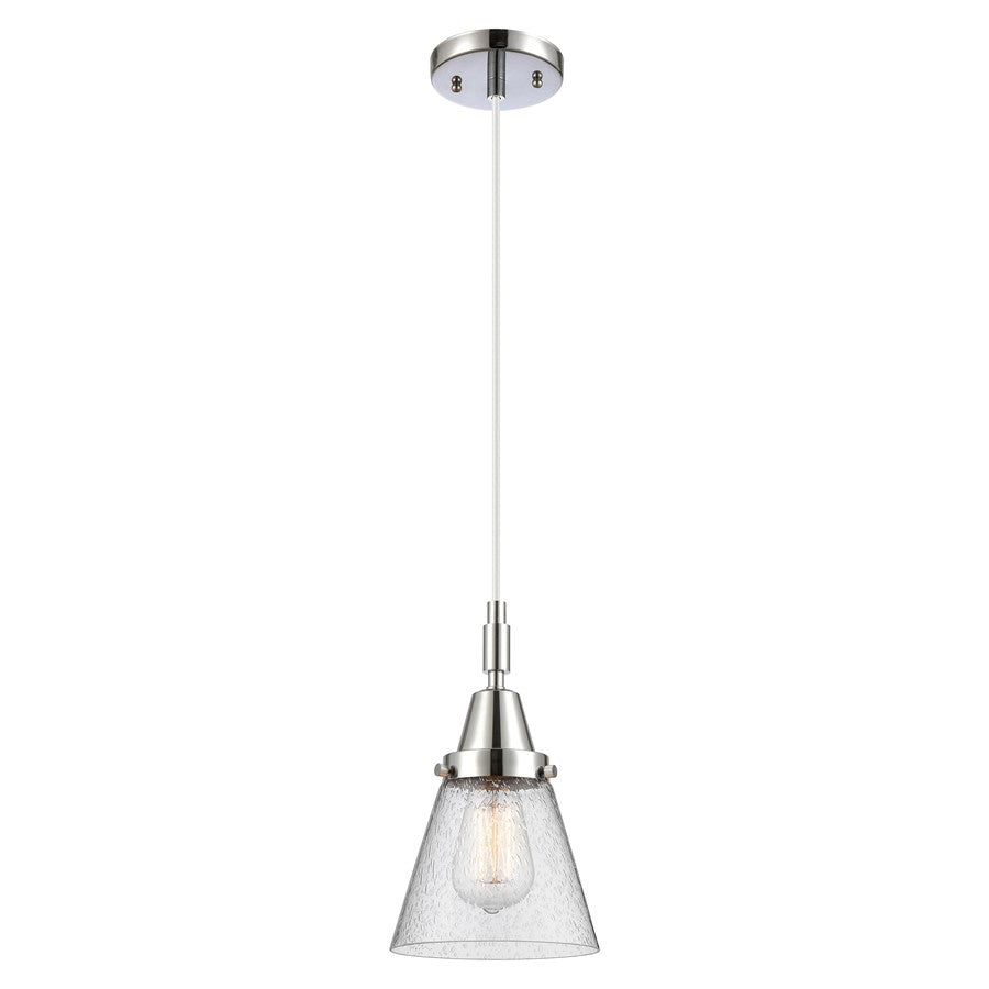 Innovations Caden Cone 1Lt 6" Cord Mini Pendant, Chrome/Seedy - 447-1P-PC-G64