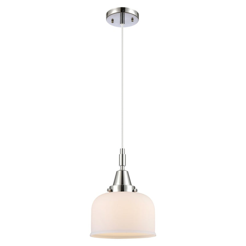 Innovations Caden Bell 1Lt 8" Cord Mini Pendant, Chrome/White - 447-1P-PC-G71